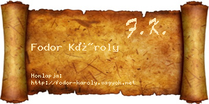 Fodor Károly névjegykártya
