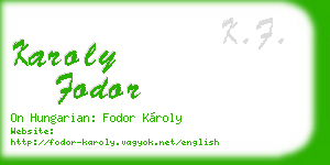 karoly fodor business card