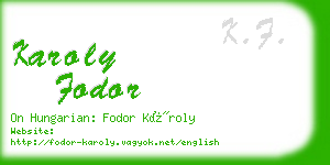 karoly fodor business card